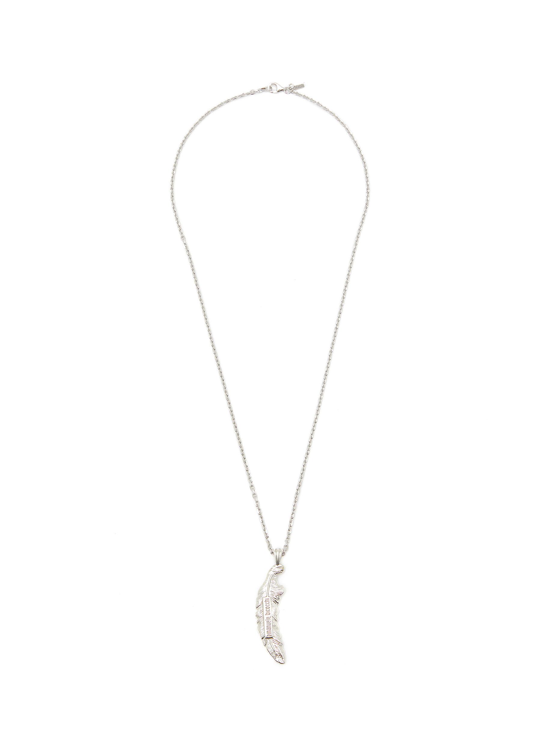 EMANUELE BICOCCHI | Sterling Silver Feather Pendant Necklace EMANUELE BICOCCHI | Sterling Silver Feather Pendant Necklace