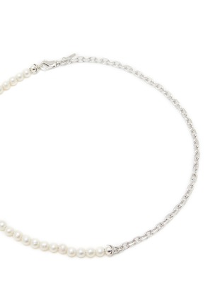 Detail View - Click To Enlarge - EMANUELE BICOCCHI - Sterling Silver Half Chain Pearls Necklace