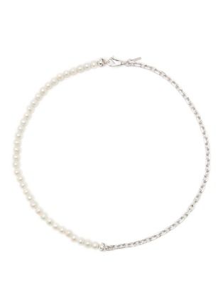 Main View - Click To Enlarge - EMANUELE BICOCCHI - Sterling Silver Half Chain Pearls Necklace