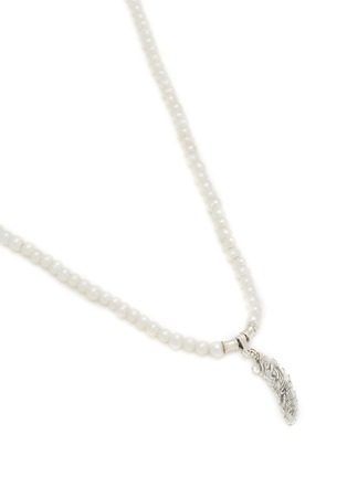 Detail View - Click To Enlarge - EMANUELE BICOCCHI - Sterling Silver Feather Pearls Necklace