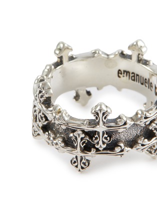 Detail View - Click To Enlarge - EMANUELE BICOCCHI - Sterling Silver Avelli Cross Double Band Ring