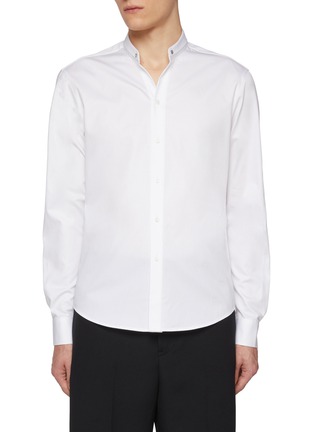 Main View - Click To Enlarge - WOOYOUNGMI - Band Collar Cotton Poplin Shirt