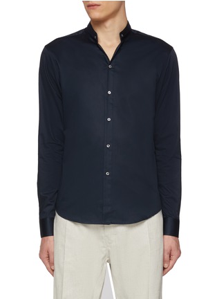 Main View - Click To Enlarge - WOOYOUNGMI - Band Collar Cotton Poplin Shirt