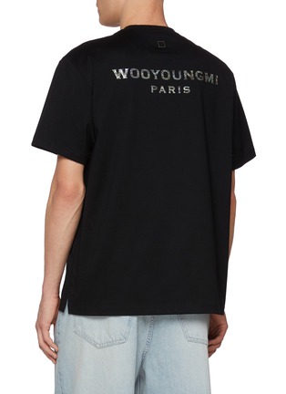 Back View - Click To Enlarge - WOOYOUNGMI - Square Iridescent Logo Cotton T-shirt