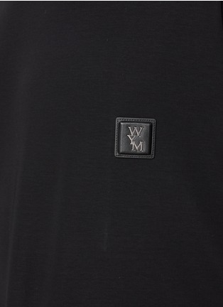  - WOOYOUNGMI - Leather Square Logo Cotton T-Shirt