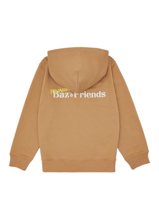 Back View - Click To Enlarge - BAZ & FRIENDS - Max Patch Embroidered Print Pullover Cotton Kids' Hoodie