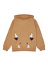 Front View - Click To Enlarge - BAZ & FRIENDS - Max Patch Embroidered Print Pullover Cotton Kids' Hoodie