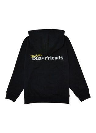 Back View - Click To Enlarge - BAZ & FRIENDS - Rox Flock Pullover Cotton Kids' Hoodie