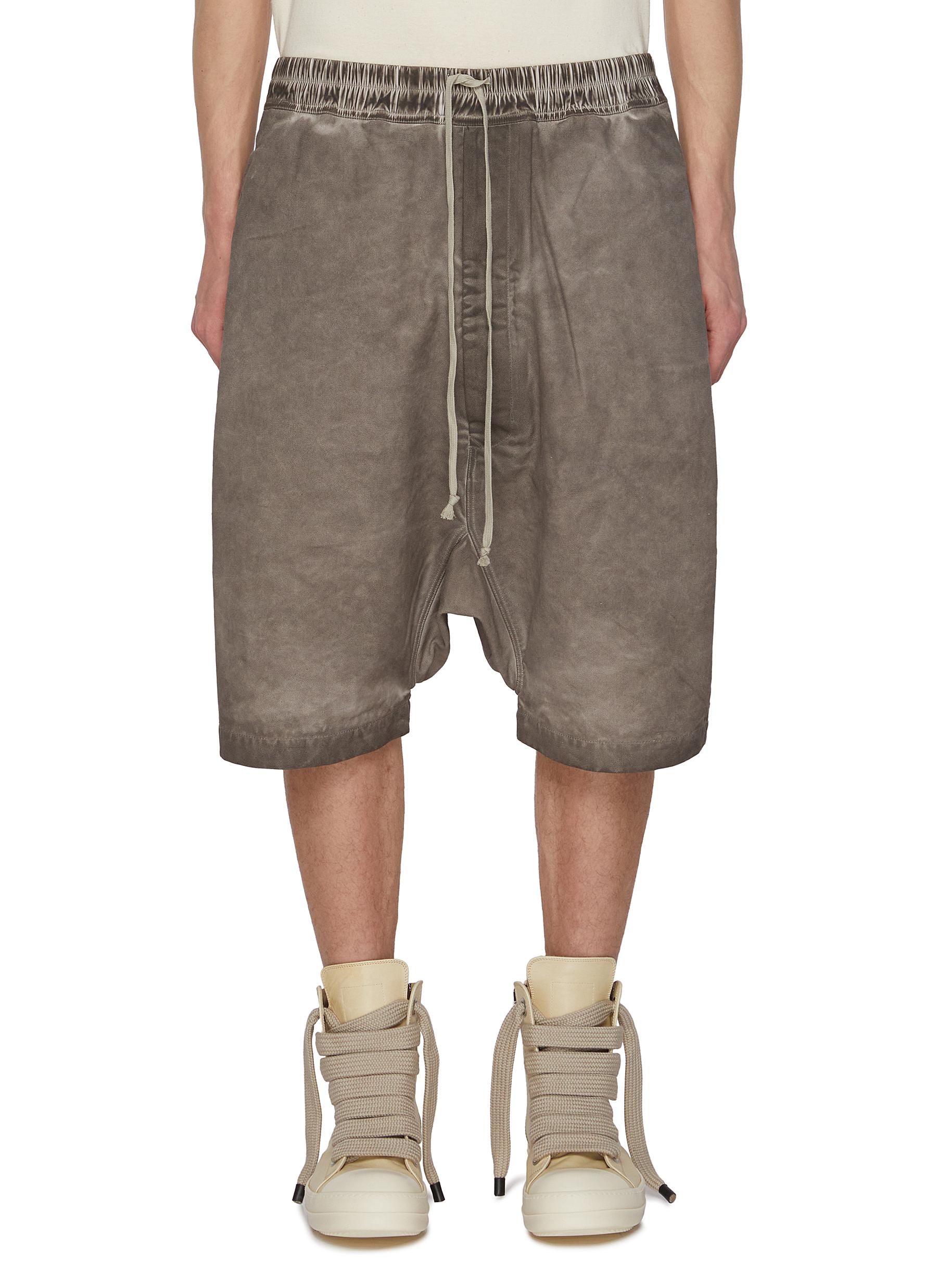 【Rick Owens】DRKSHDW Cotton Jersey Drawstring Pods Shorts Rick Owens - DRKSHDW Pods Fleece-Back Cotton-Jersey