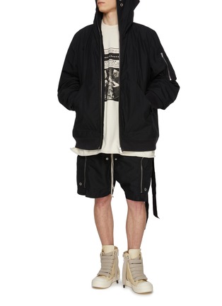 Figure View - Click To Enlarge - RICK OWENS DRKSHDW - Exposed Zipper Bauhaus Shorts