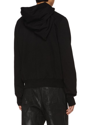 Back View - Click To Enlarge - RICK OWENS DRKSHDW - Mountain Curved Zip Cotton Hoodie