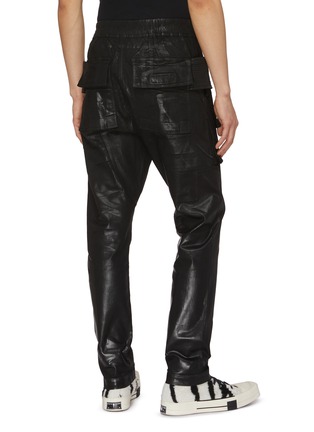 Back View - Click To Enlarge - RICK OWENS DRKSHDW - Foiled Stretch Drawstring Waist Cargo Jeans