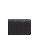 [Bottega Veneta] Intreciato Flip Card Case - ☆送料込☆ Bottega Veneta® Men's Intrecciato Flap Card Case in Black