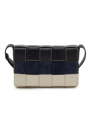 Main View - Click To Enlarge - BOTTEGA VENETA - Cassette Intreccio Leather Suede Canvas Crossbody Bag