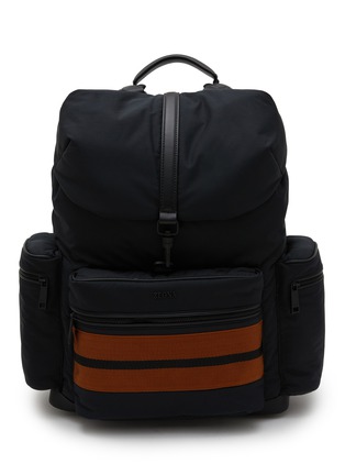 Main View - Click To Enlarge - ZEGNA BAGS - Technical Fabric And Pelletessuta™ Leather Backpack