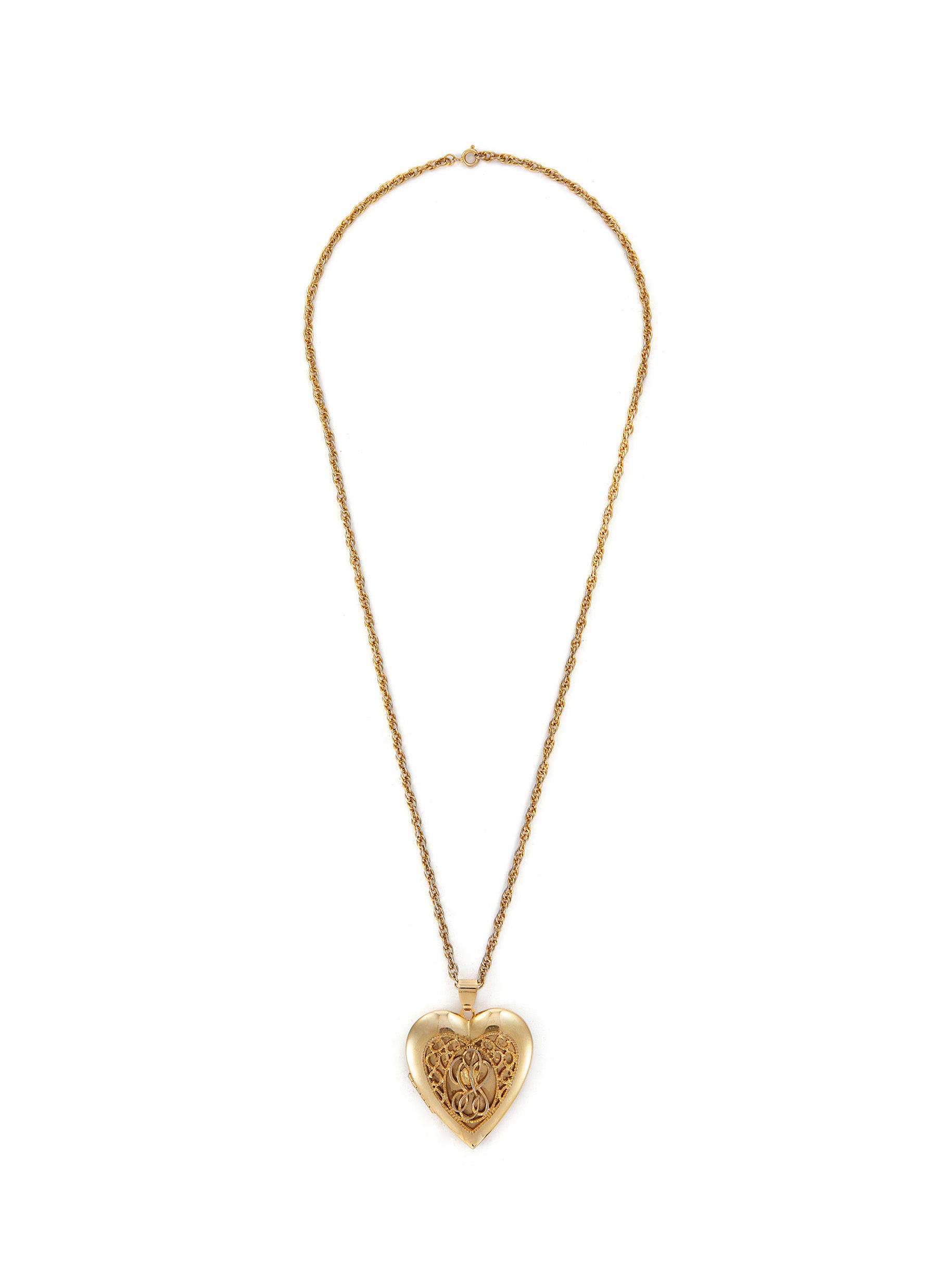 Vintage heart locket necklace hotsell