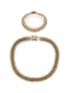 LANE CRAWFORD VINTAGE ACCESSORIES 1950s Gold-Toned Necklace & Bracelet Set