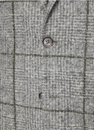  - EQUIL - Notch Lapel Single Breasted Plaid Cotton Virgin Wool Blend Blazer