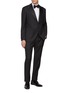 Figure View - Click To Enlarge - EQUIL - Peak Lapel Single Breasted Virgin Wool Tuxedo Suit