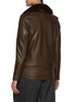 Back View - Click To Enlarge - KRUF - Mink Collar Leather Biker Jacket