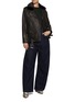 Figure View - Click To Enlarge - KRUF - Mink Collar Leather Biker Jacket