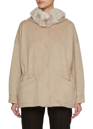 Main View - Click To Enlarge - KRUF - Fur Trim Hood Wool Parka Jacket