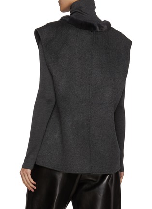 Back View - Click To Enlarge - KRUF - V-Neck Mink Fur Trim Vest