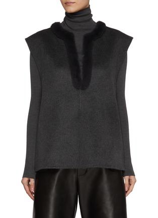 Main View - Click To Enlarge - KRUF - V-Neck Mink Fur Trim Vest