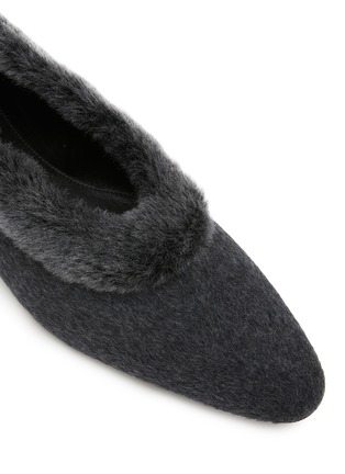 Detail View - Click To Enlarge - TOTEME - Shearling Edge Flannel Ballerinas Flats