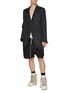 Figure View - Click To Enlarge - RICK OWENS  - Lido Peak Lapel Single Breasted Silk Blazer