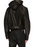 Back View - Click To Enlarge - RICK OWENS  - Cropped Hooded Stooges Leather Jacket