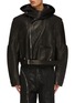 Main View - Click To Enlarge - RICK OWENS  - Cropped Hooded Stooges Leather Jacket