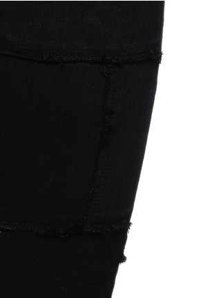 Detail View - Click To Enlarge - FRAME - 'Le Skinny de Jeanne' frayed panel jeans
