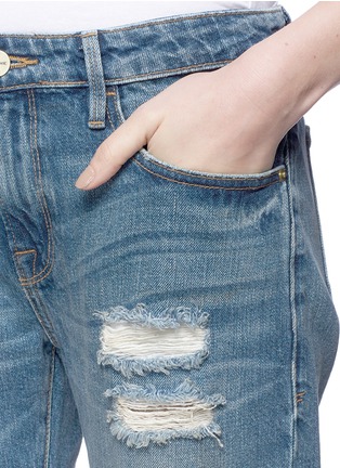 Detail View - Click To Enlarge - FRAME - 'Le Grand Garçon' distressed cotton jeans