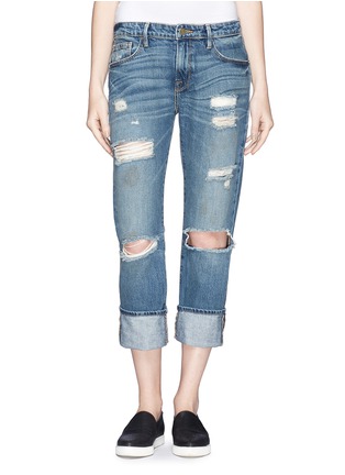 Main View - Click To Enlarge - FRAME - 'Le Grand Garçon' distressed cotton jeans