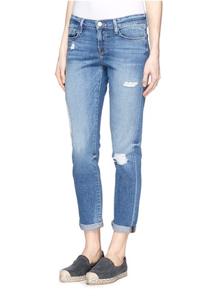 Front View - Click To Enlarge - FRAME - 'Le Garçon' cropped rip jeans