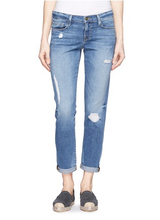 Main View - Click To Enlarge - FRAME - 'Le Garçon' cropped rip jeans