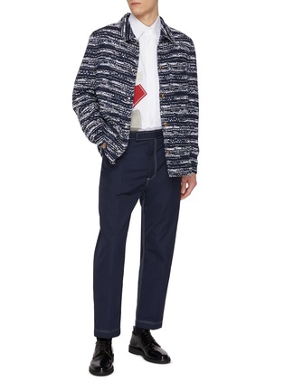 Figure View - Click To Enlarge - THOM BROWNE - Olympic Constellation Patchwork Cotton Blend Oxford Shirt