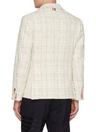 Back View - Click To Enlarge - THOM BROWNE - Frayed Edge Cotton Wool Blend Blazer