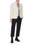 Figure View - Click To Enlarge - THOM BROWNE - Frayed Edge Cotton Wool Blend Blazer