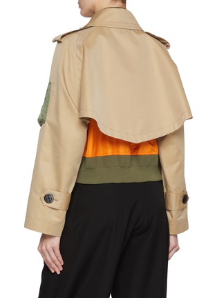 Back View - Click To Enlarge - SACAI - Two Toned Layered Short Trench Jacket