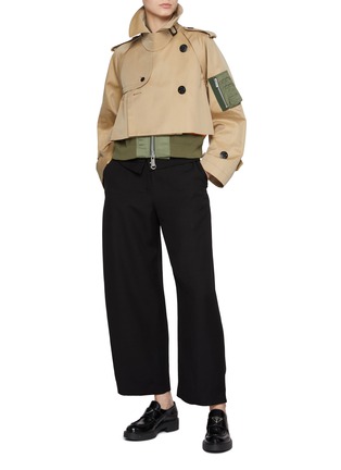 Figure View - Click To Enlarge - SACAI - Two Toned Layered Short Trench Jacket