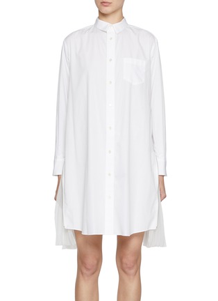 Main View - Click To Enlarge - SACAI - Zippered Side Slit Shirt Dress