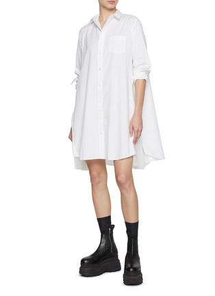 Figure View - Click To Enlarge - SACAI - Zippered Side Slit Shirt Dress