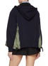 Back View - Click To Enlarge - SACAI - Sponge Sweat Nylon Hybrid Hoodie