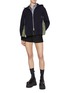 Figure View - Click To Enlarge - SACAI - Sponge Sweat Nylon Hybrid Hoodie