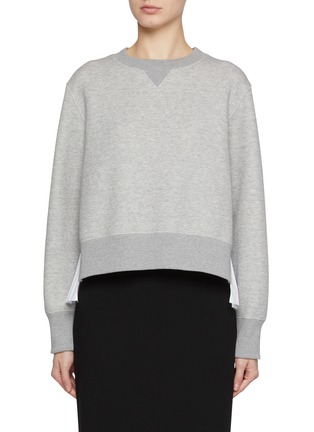 Main View - Click To Enlarge - SACAI - Sponge Sweat Poplin Hybrid Sweatshirt