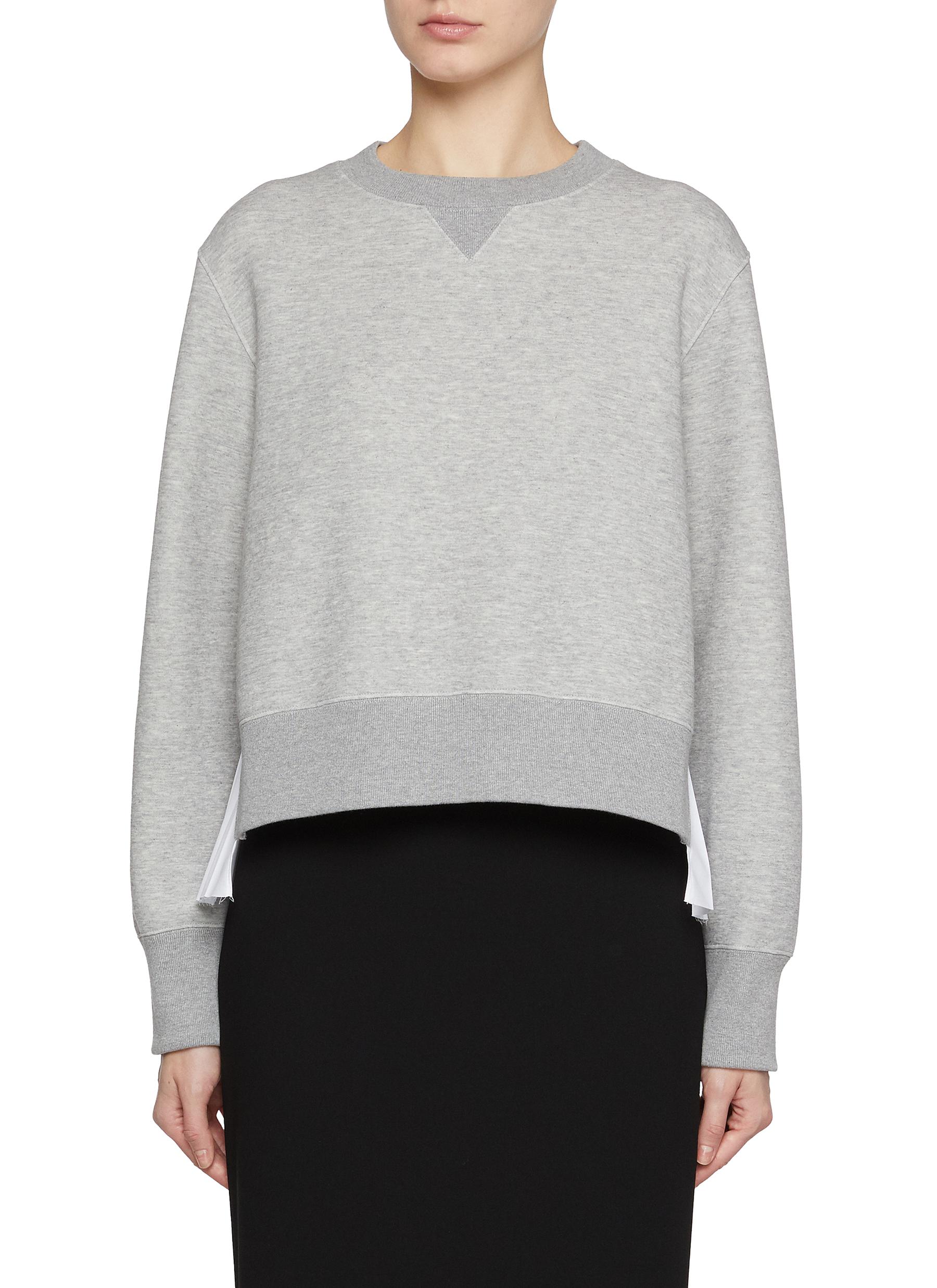 トップス Sacai women sweatshirt SACAI | Sponge Sweat Poplin Hybrid Sweatshirt | Women | Lane