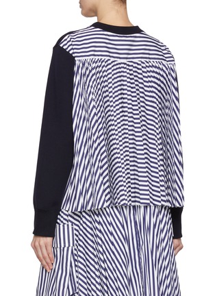 Back View - Click To Enlarge - SACAI - Sponge Sweat Poplin Hybrid Sweatshirt