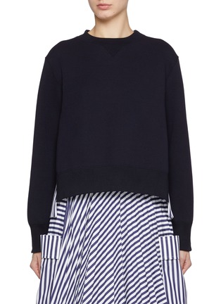 Main View - Click To Enlarge - SACAI - Sponge Sweat Poplin Hybrid Sweatshirt